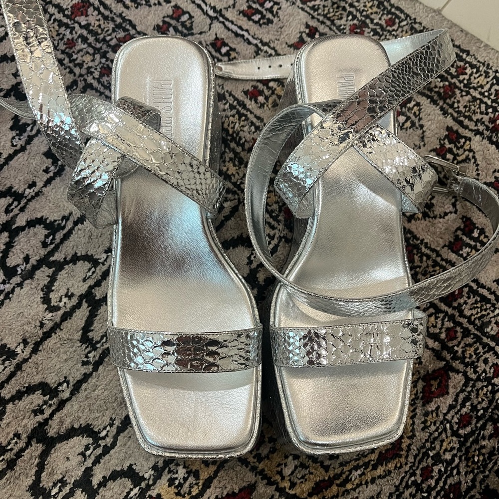 Silver Platform Sandals - Picture 5 of 7